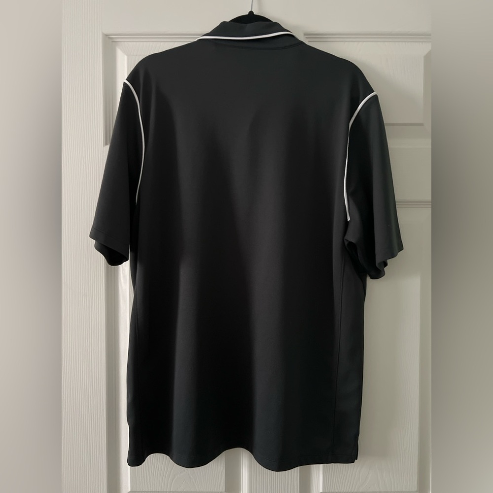 Nike Dri-FIT Men’s Black Polo Shirt Blue M Logo Athletic Golf Size L - Picture 2 of 4